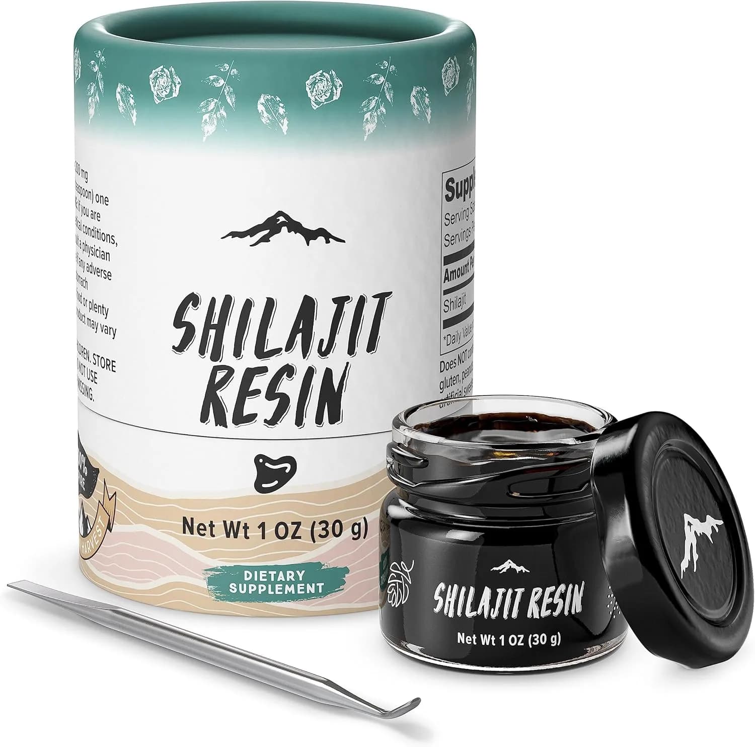 Pure Shilajit Resin with Spoon, High Nutritional Potency, Plant-Derived Trace Minerals & Fulvic Acid 30gm
