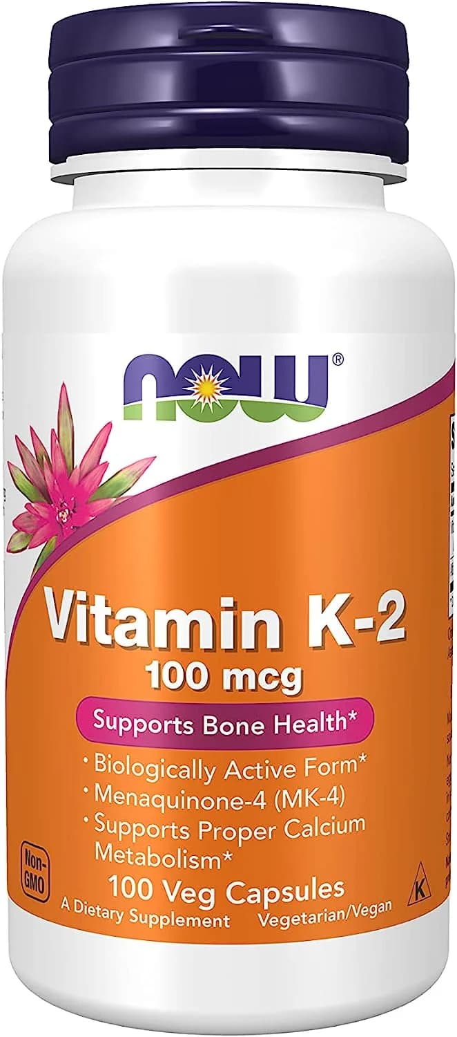 Vitamin K2 MK4, 100 mcg, 100 Veg Capsules by NOW