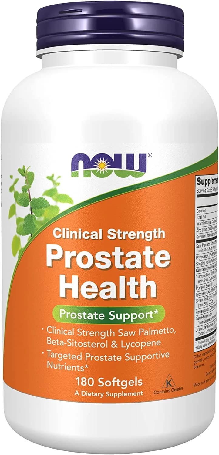 NOW Supplements, Prostate Health, Clinical Strength Saw Palmetto, Beta-Sitosterol & Lycopene, 180 Softgels