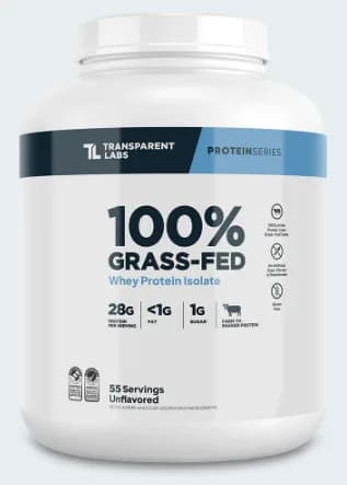 Whey Protein Isolate (Unflavored), 55 Servings by Transparent Labs