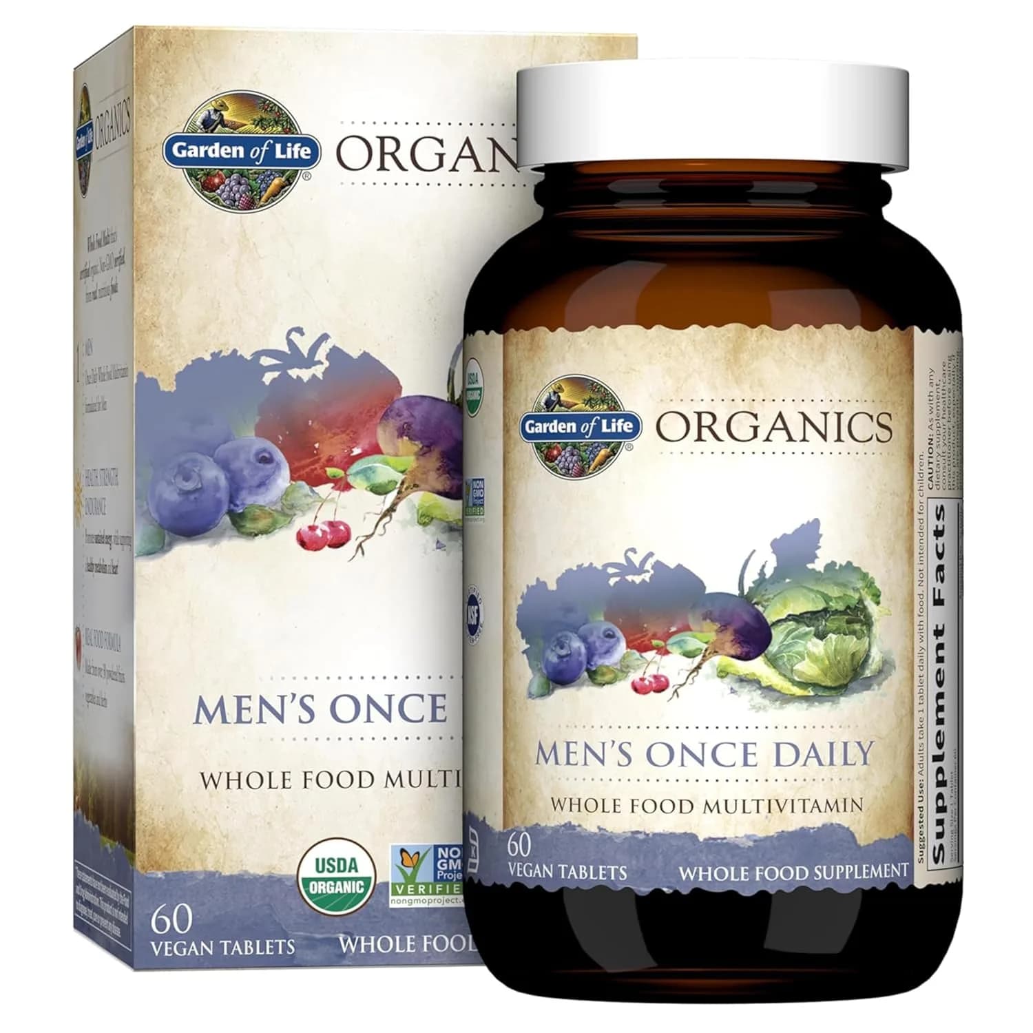 Garden of Life Organics Men's Multivitamin, 60 Tablets