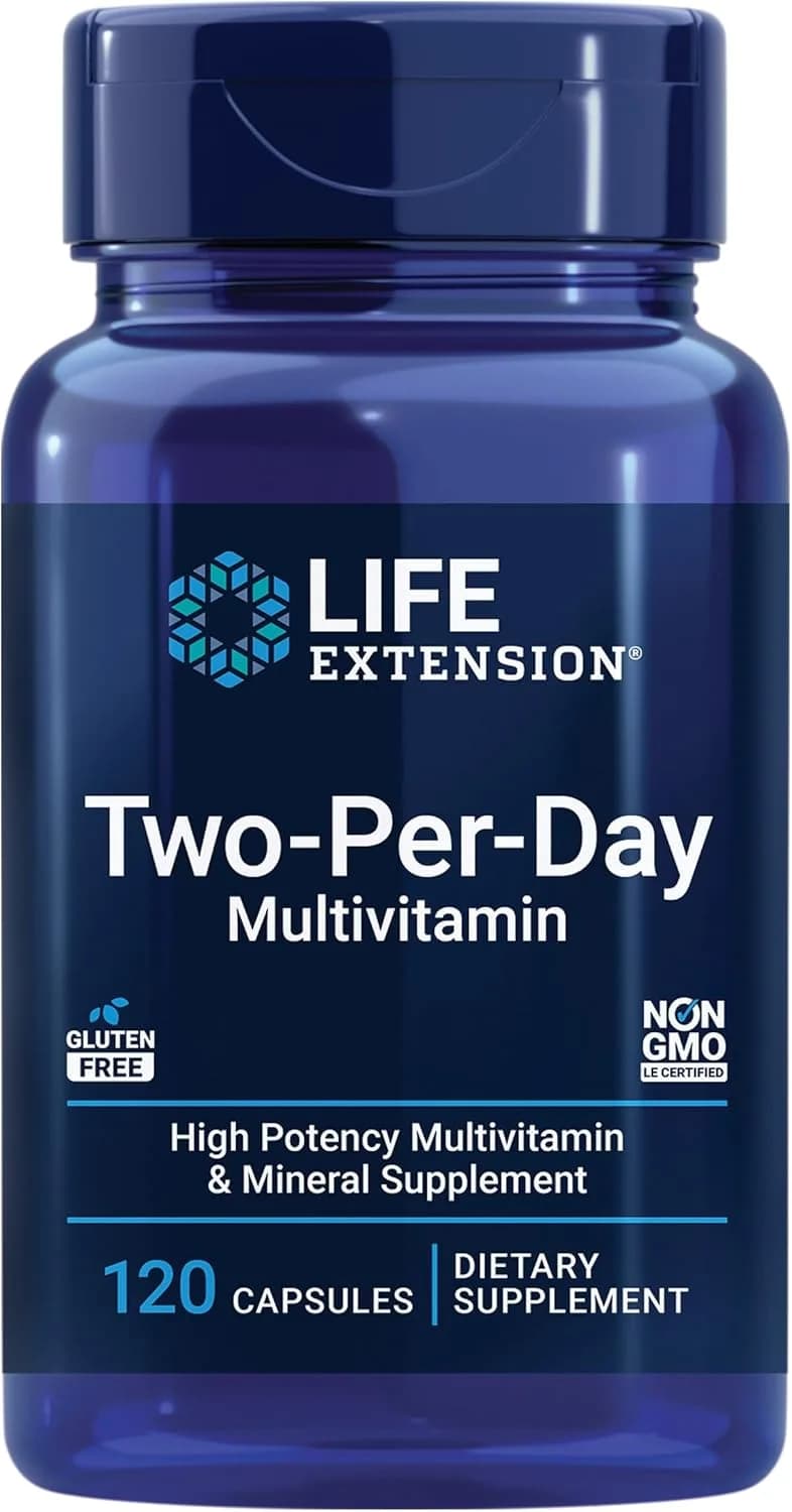 Life Extension Two-Per-Day Multivitamin, Vitamins B, C, D, zinc, Packed with Over 25 Vitamins, Minerals & extracts, 120 Capsules