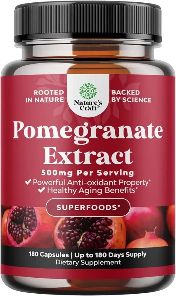 Pomegranate Extract, 500 mg, 180 Capsules by Natures Craft