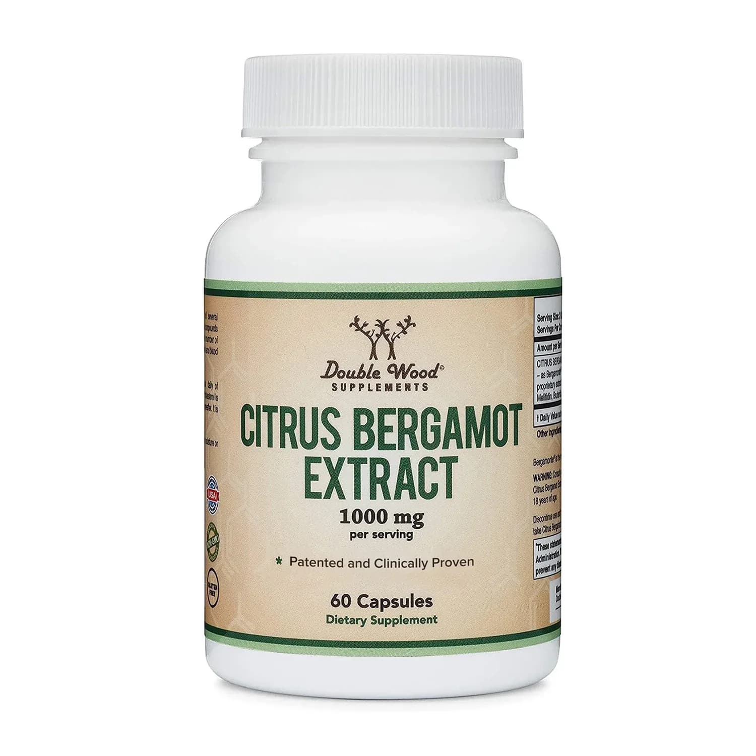 Citrus Bergamot Extract for Cholesterol Support, 1000 mg, 60 Capsules by Double wood supplements