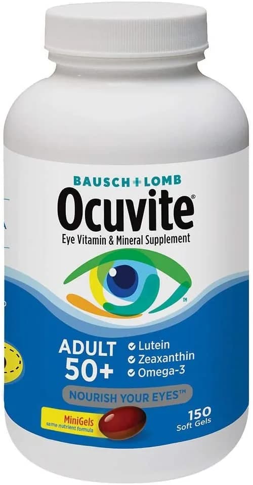 BAUSCH BAUSCH Lomb Ocuvite Adult 50+ with Lutein Zeaxanthin, 150 Softgels