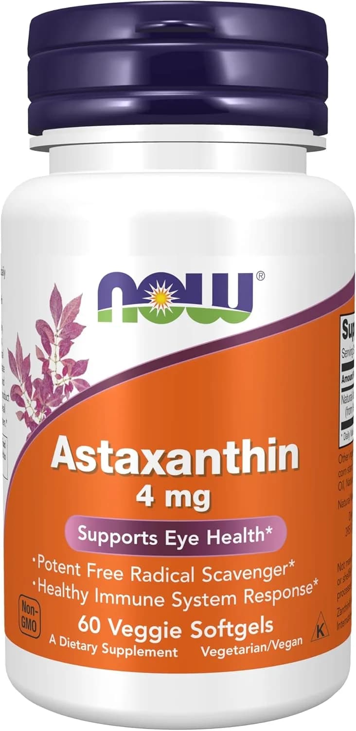 Astaxanthin features Zanthin® 60 Veg Softgels, 4 mg by NOW