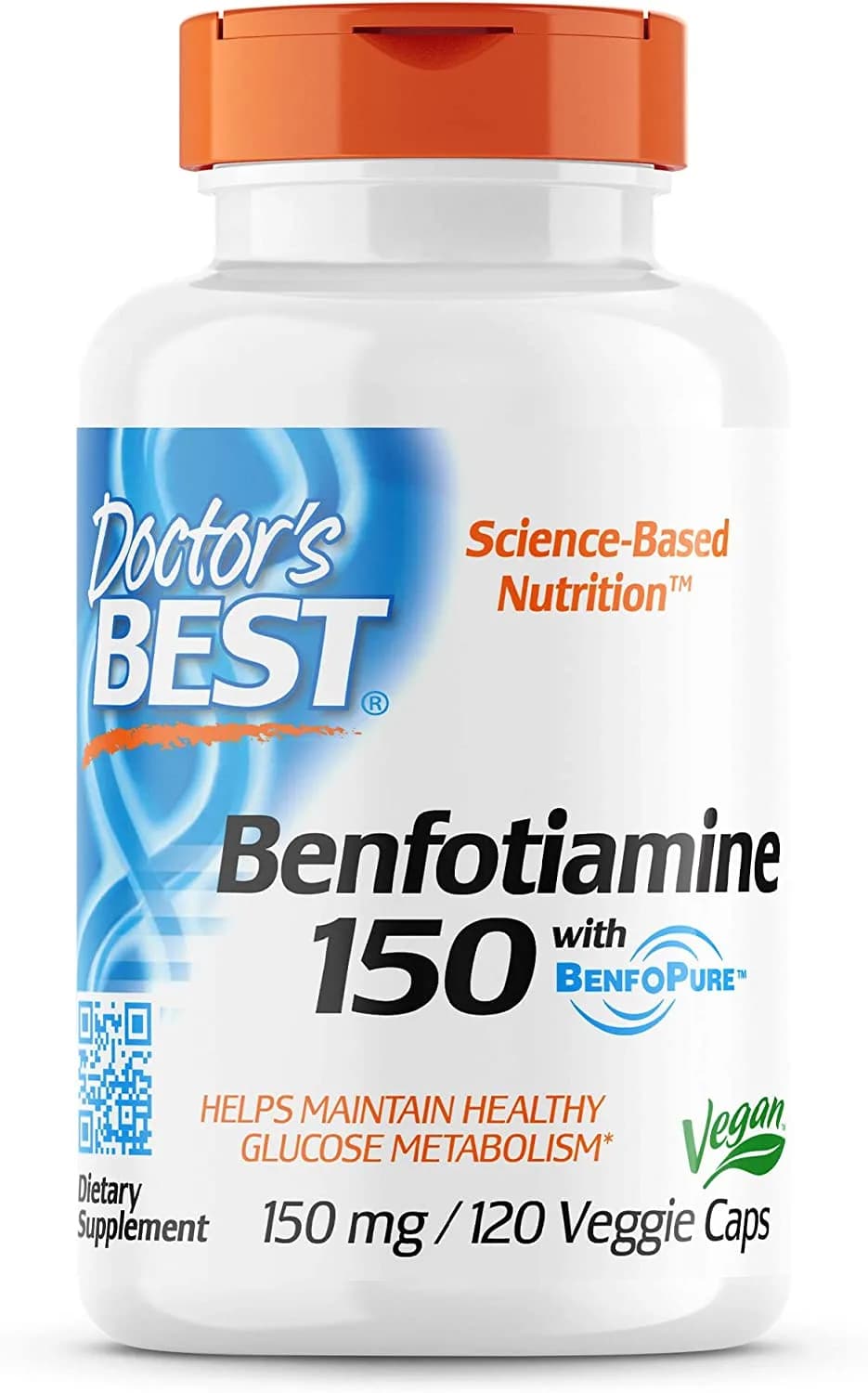 Doctor's Best BenFotiamine with BenfoPure, Helps Maintain Blood Sugar Levels, 150 mg, 120 Capsules