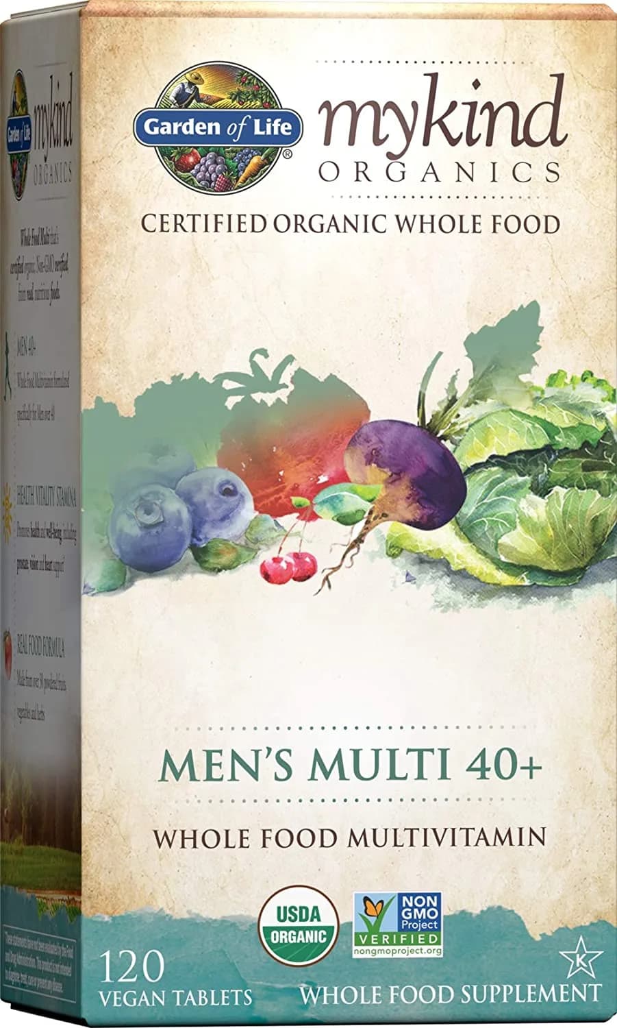 Organic Multivitamin for Men 40+, 120 Tablets by Garden of Life