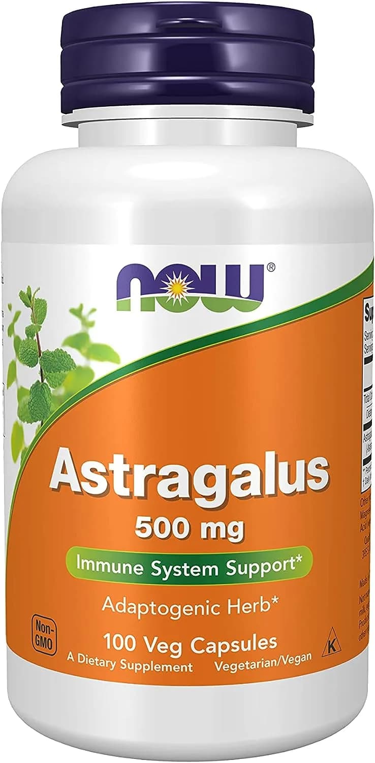 NOW Supplements Astragalus 500 mg | Immune Support - 100 Capsules