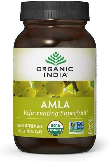 Organic India Amalaki Herbal Vitamin Supplement - Immune Support, Vitamin C, Antioxidant,Organic, 90 Capsules