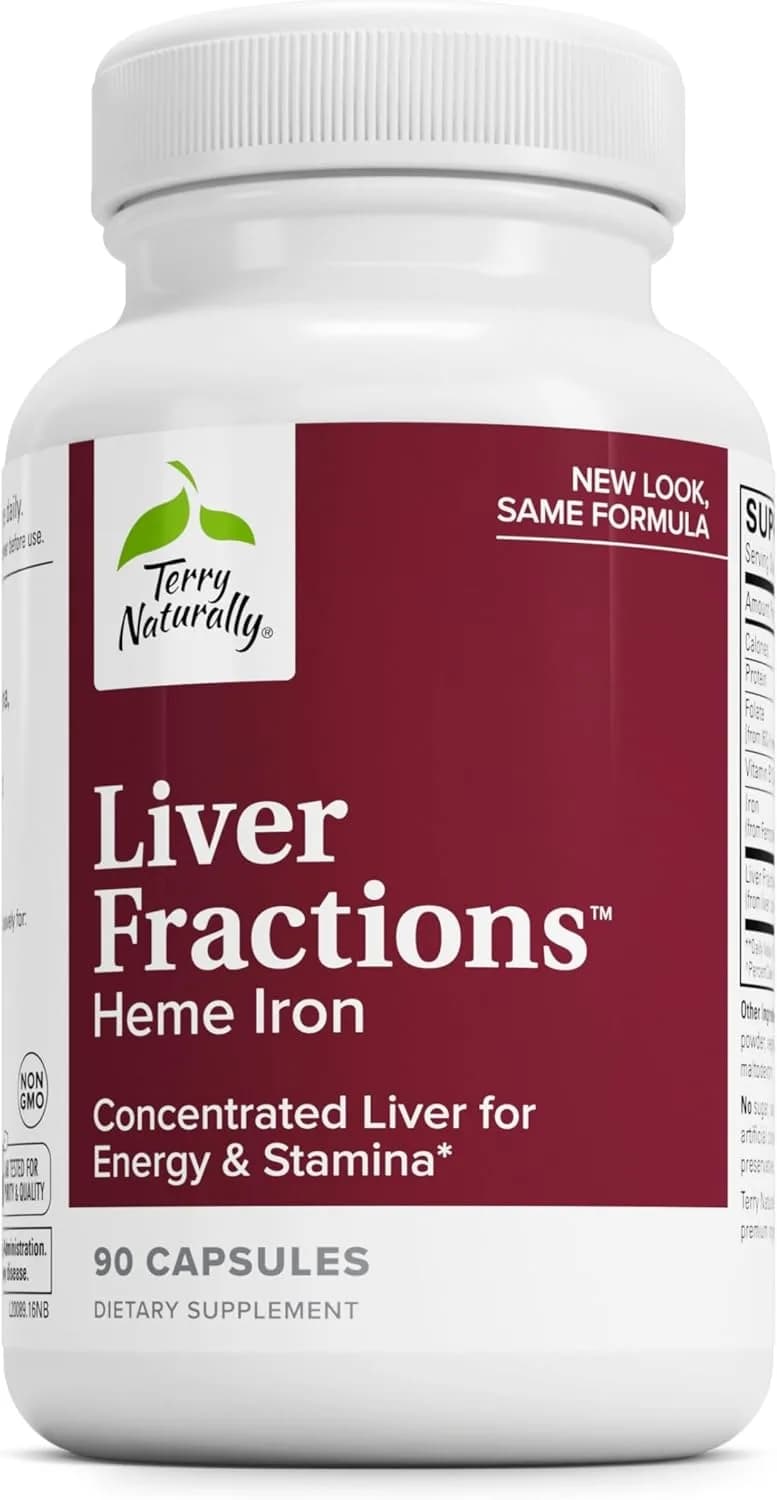 Terry Naturally (EuroPharma) Liver Fractions Heme Iron & B12, 90 Capsules
