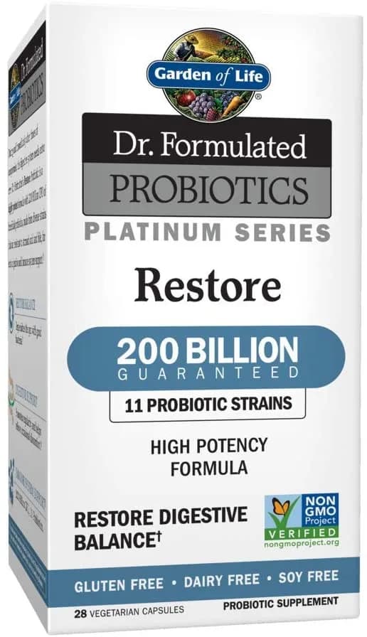 Garden of Life Dr. Formulated Probiotics Platinum Series Restore 200 Billion CFU, 28 Capsules