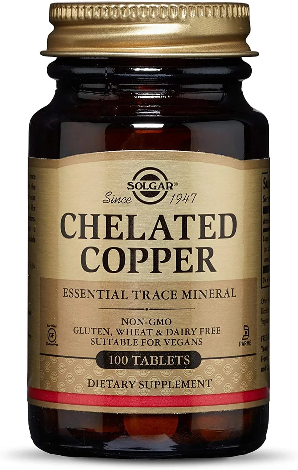 Solgar Chelated Copper, 100 Tablets by Solgar