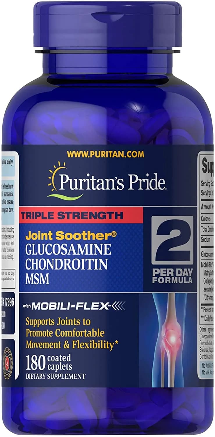 Puritan's Pride Triple Strength Glucosamine, Chondroitin and Msm Joint Soother, 180 Count