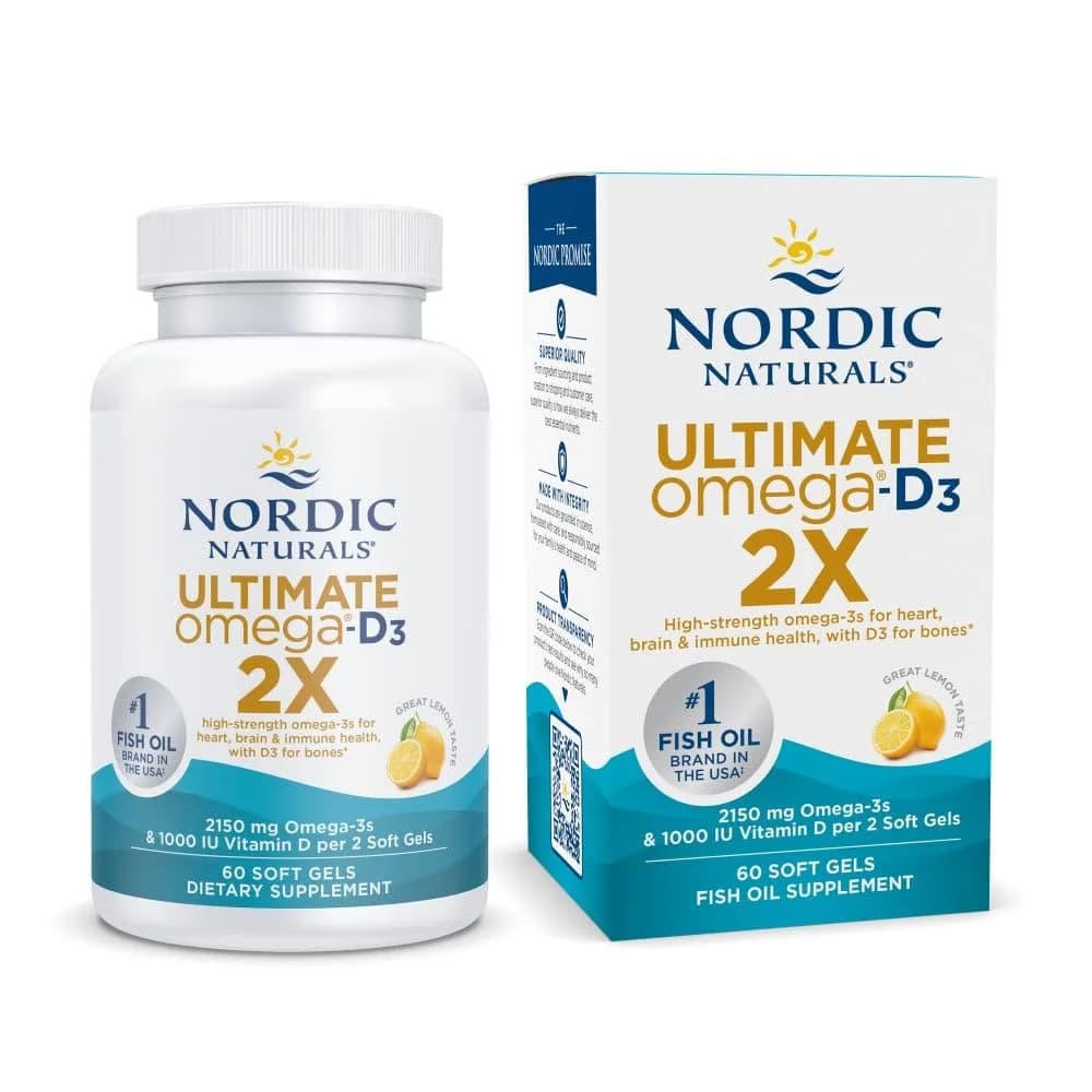 Nordic Naturals Ultimate Omega 2X + D3 | High-Potency Fish Oil | Nordic Naturals | 60 caps