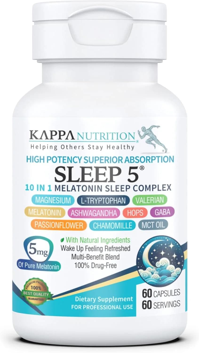 KAPPA NUTRITION Sleep 5, Sleep Aid, 5mg of Melatonin, 60-Day Supply