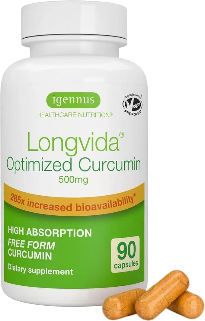 Longvida Lipidated Curcumin, 500 mg, 90 Capsules by Igennus