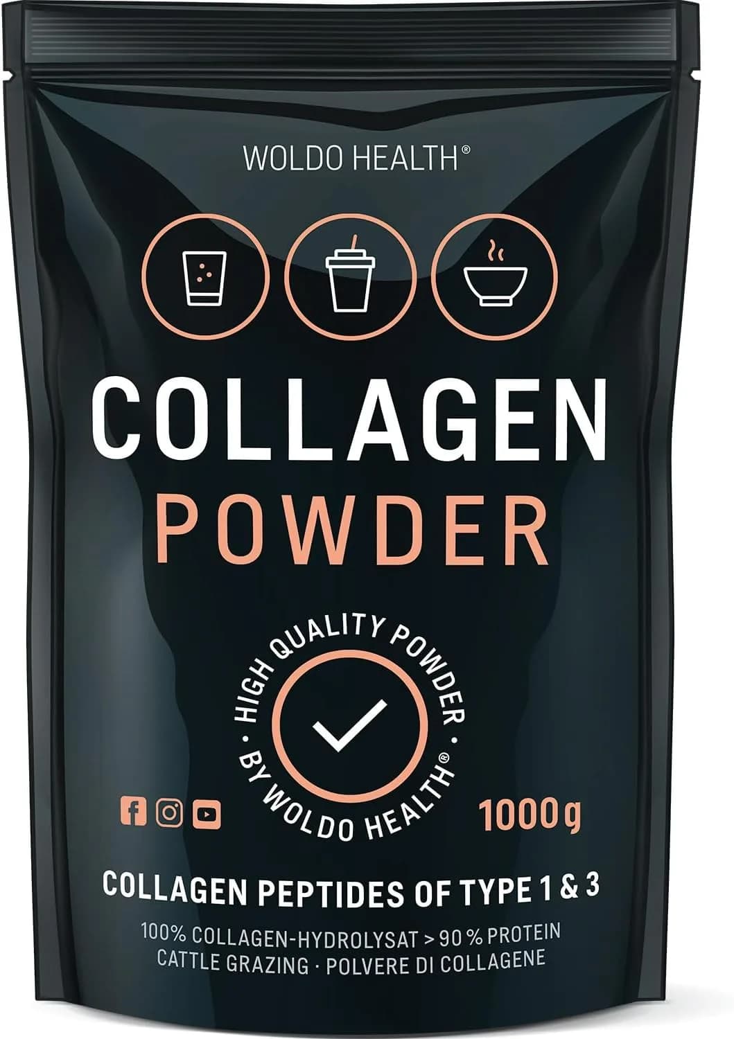 Hydrolyzed Collagen Powder For Skin & Joints, 1000 g by WoldoHealth