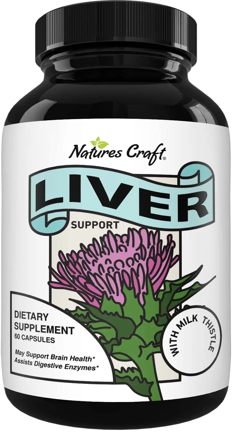 Liver Cleanse Detox & Repair Fatty Liver - Healthy Liver Supplements for Women and Men - Milk Thistle Liver Detox Cleanse Boosts Energy & Immune System - 60 Natures Craft Liver Support Supplements