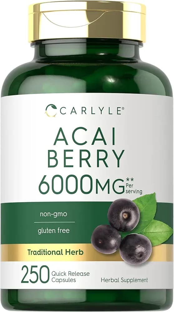 Acai Berry Capsules, 6000 mg, 250 Count by Carlyle nutritional