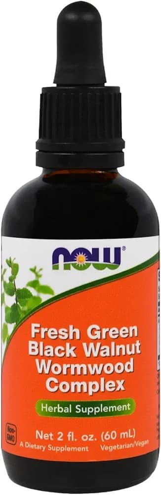 NOW Black Walnut Wormwood Liquid | The Complete Parasite Cleanse | 60 ml