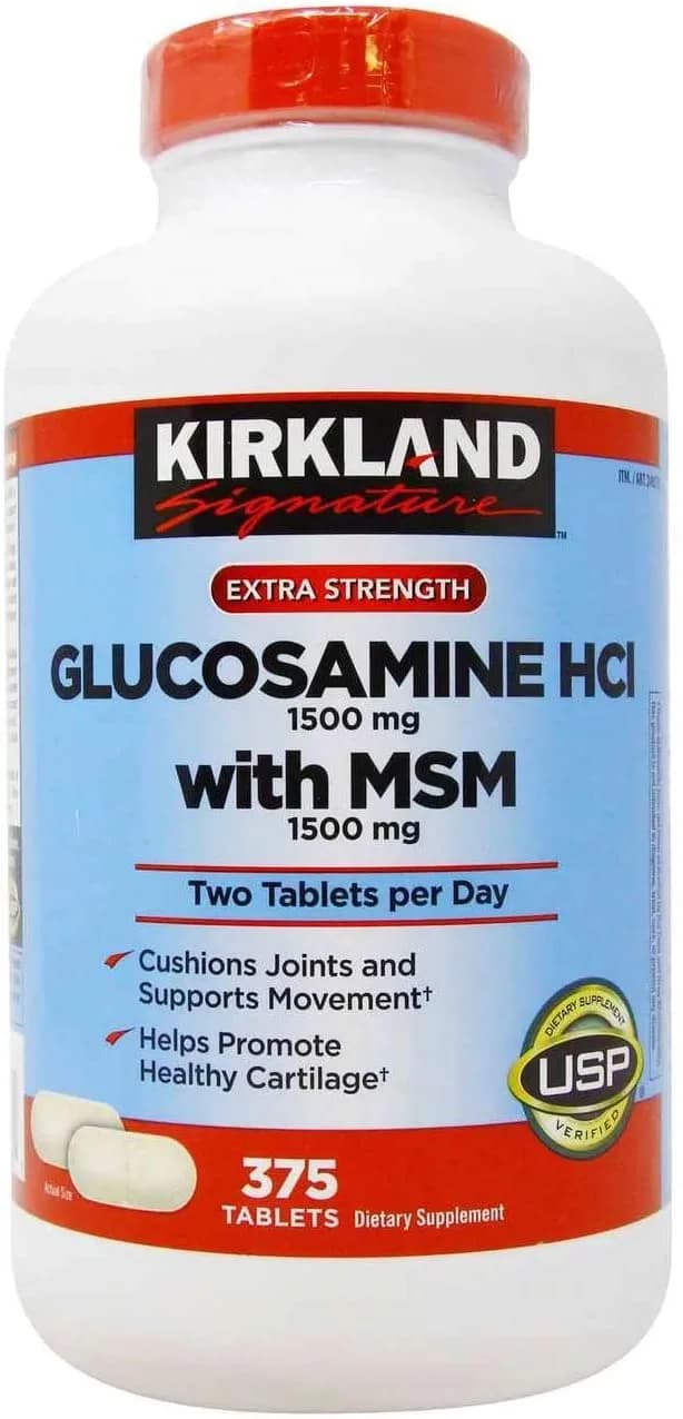 Extra Strength Glucosamine HCI With MSM, 1500 mg, 375 Count by Kirkland Signature