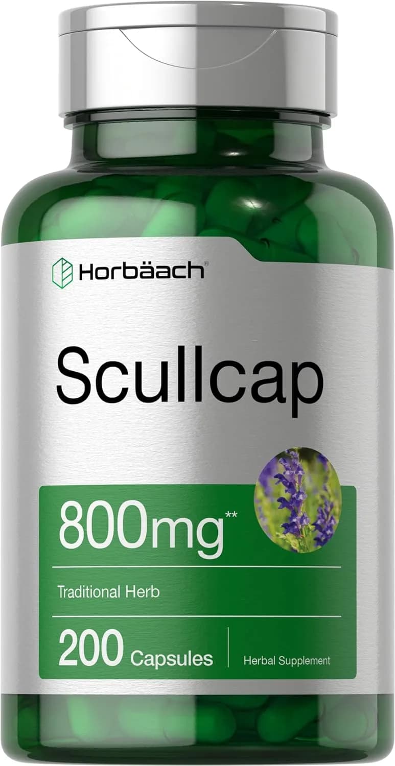 Horbäach, Scullcap 800 mg, 200 Capsules
