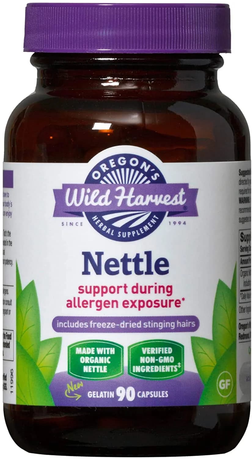 Certified Organic Nettle Capsules with Stinging Hairs, 600 mg, 90 Capsules by Oregon's Wild Harvest