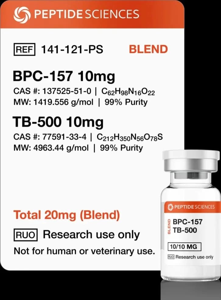 BPC-157 TB-500 (Blend) Support for Advanced Tissue, 20 mg by Peptide Sciences