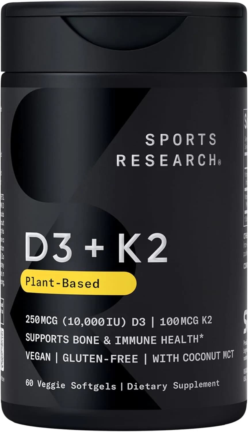 Sports Research Vitamin D3 + K2, 10000 IU, 60 Softgels by Sports Research