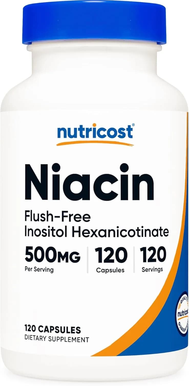 Nutricost, Flush-Free Niacin 500mg, 120 Capsules