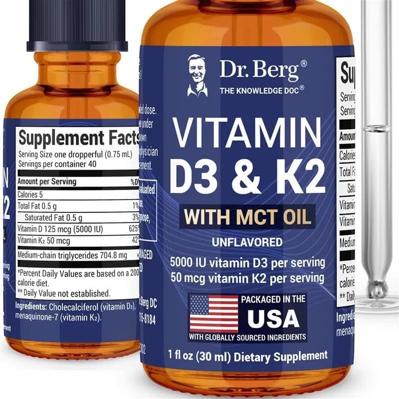 Maximum Strength Vitamin D3 K2 Liquid Drops, 30 mL by Dr Berg's