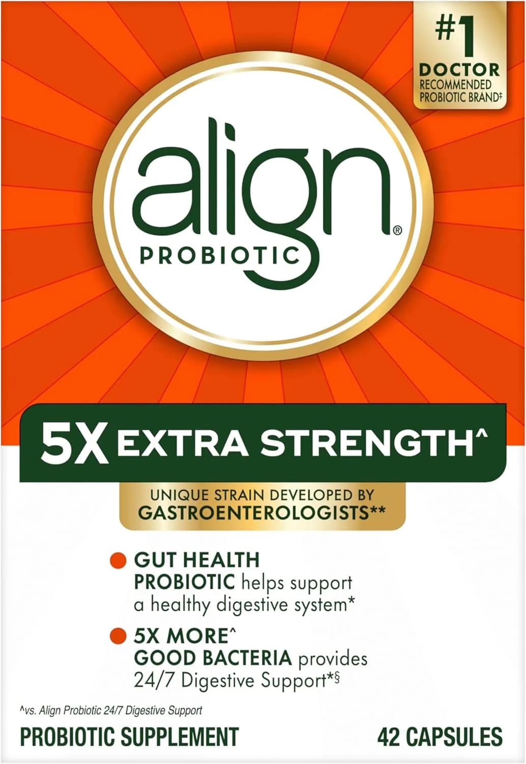 Probiotic Extra Strength Supports Digestive Balance, 42 Capsules by Align