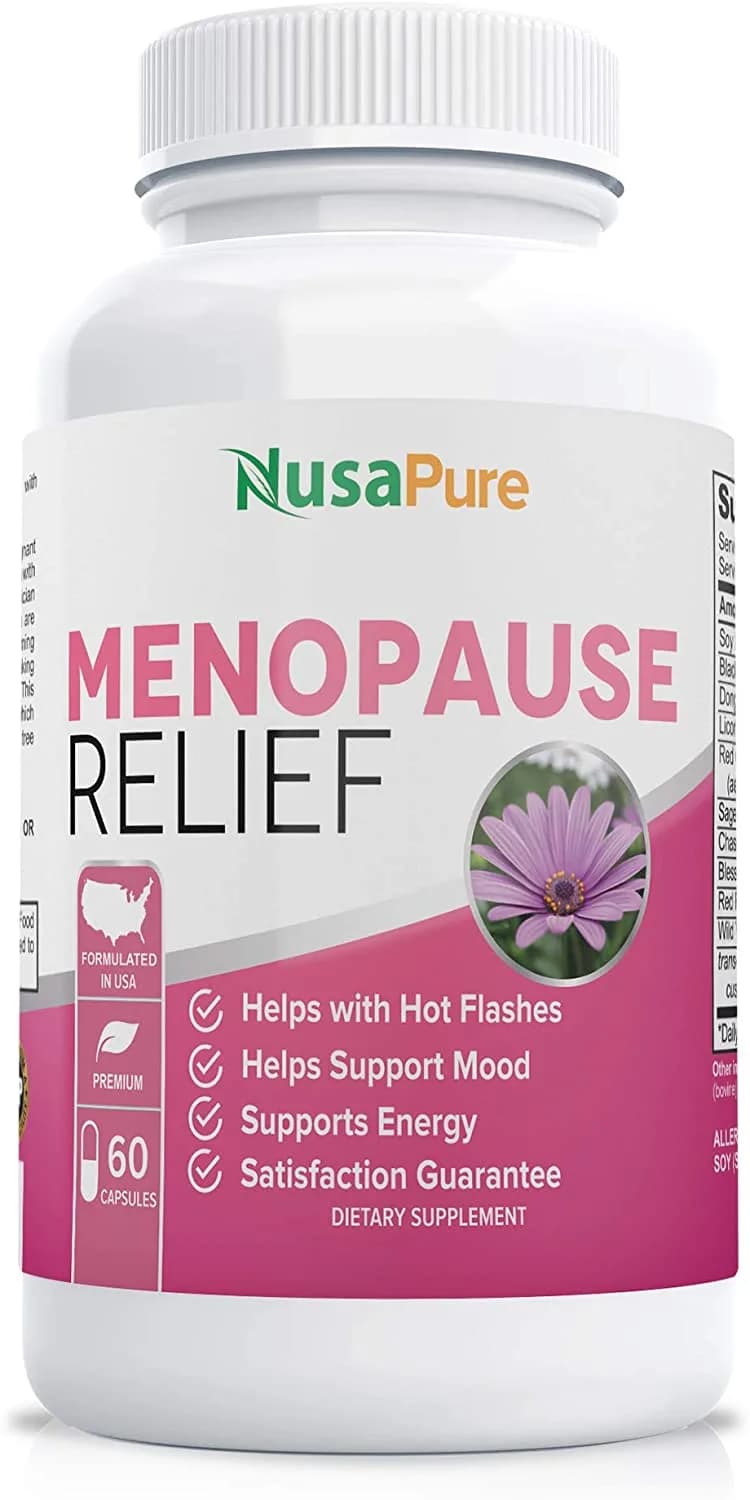 Menopause Supplements Reduce Hot Flashes and Night, 60 Capsules by Nusapure