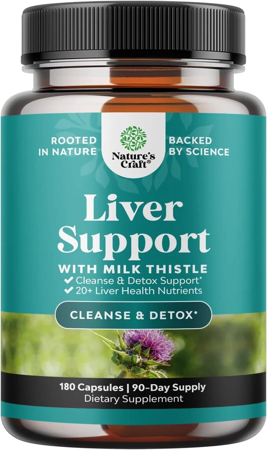 Natures Craft Liver Support Complex by Nature's Craft | Milk Thistle for Natural Cleanse | 180 Capsules