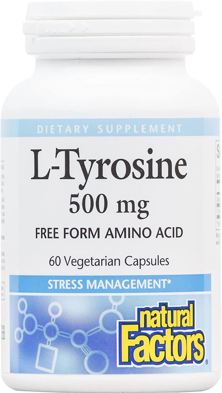 L-Tyrosine Supports Stress Management Vegetarian, 60 Capsules by Natural Factors