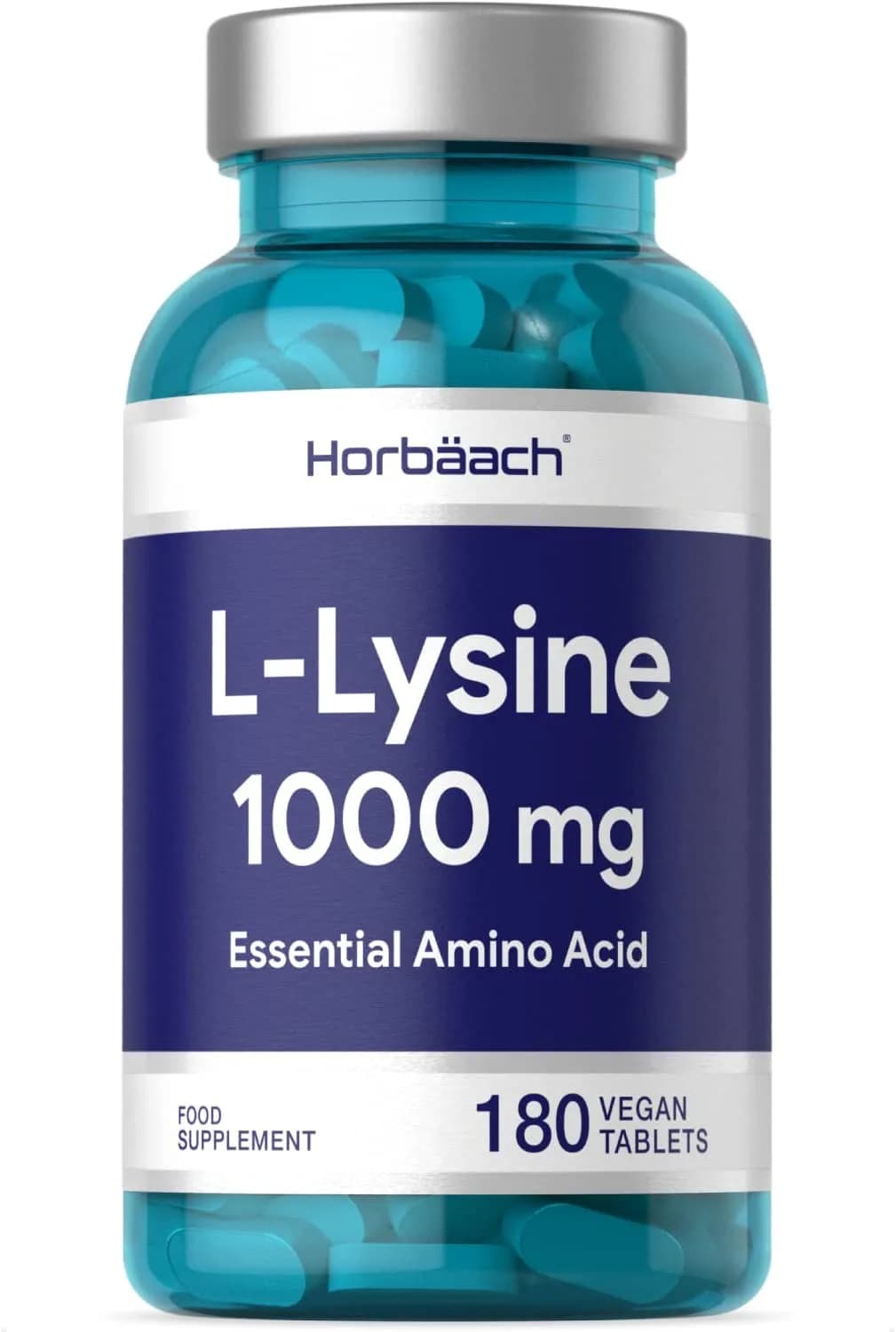 Horbaach L-Lysine 1000mg | Cold Sore Treatment, Essential Amino Acid| 180 Tablets