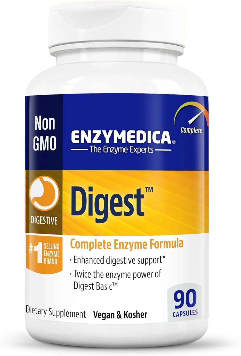 Enzymedica Digest, Complete Enzyme Formula for Everyone’s Digestive Health, with Full Range of Enzymes for Everyday Diets, 90 Capsules