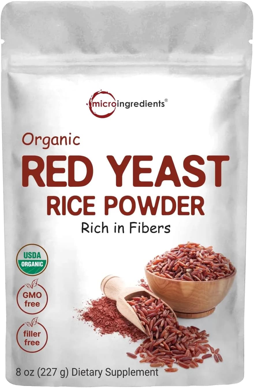 Micro Ingredients Organic Red Yeast Rice Powder, 8 Ounce (1 Year Supply)