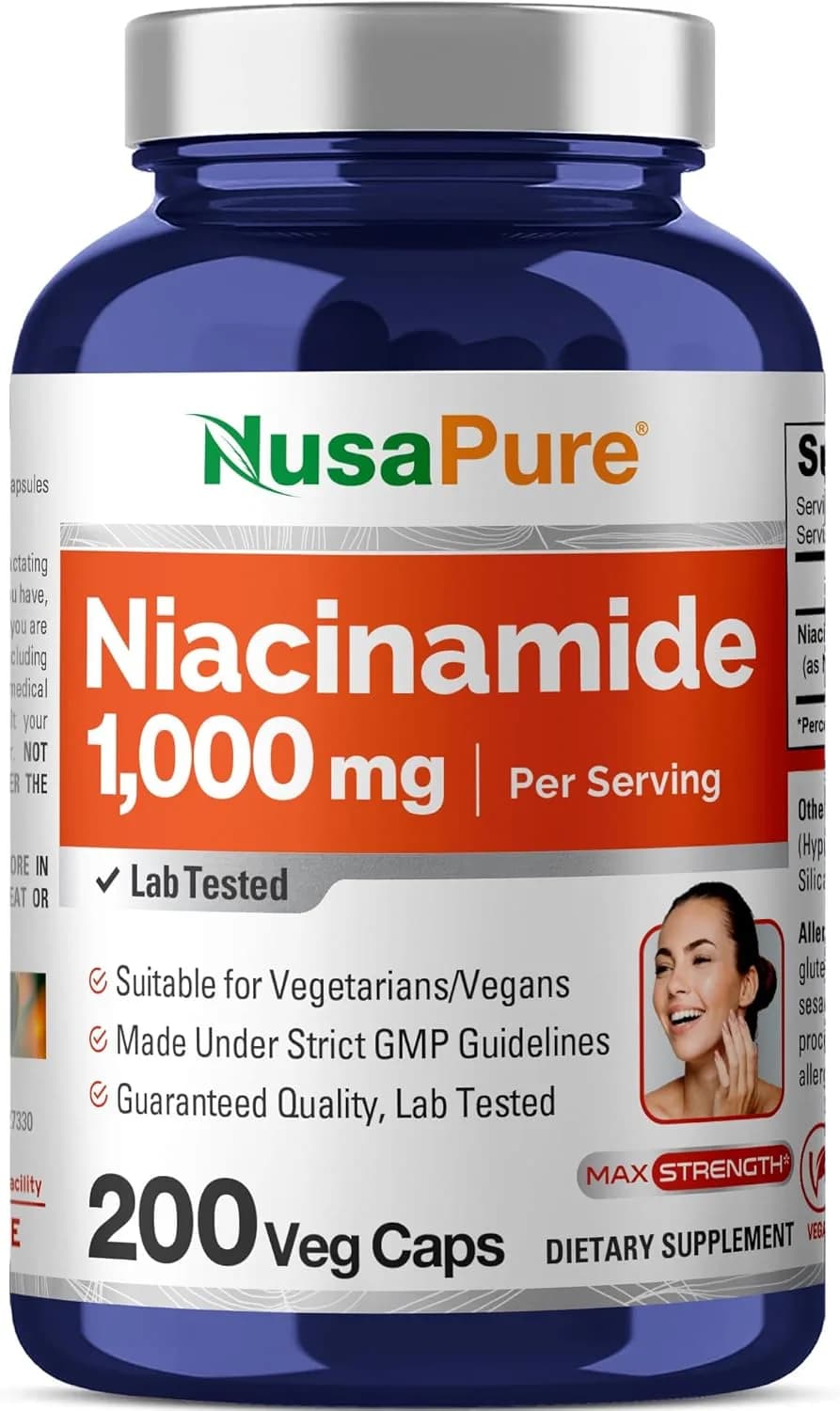 NusaPure Niacinamide 1000mg | 200 Capsules