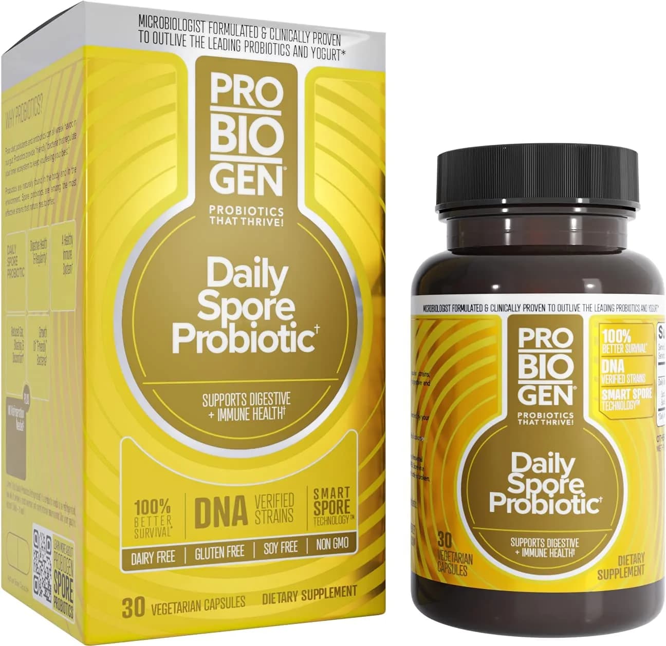 Probiogen Daily Digestive Balance Probiotic Digestive Supplement Capsules, 8 billion, 30 Count