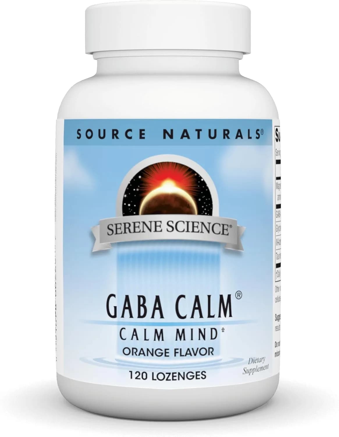 Source Naturals Serene Science, GABA Calm - Supports A Calming Mood, Quick Dissolving Orange Flavor | 120 Lozenges