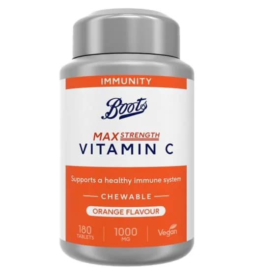 Vitamin C 180 Orange Flavour Chewable Tablets, 1000 mg by Boots