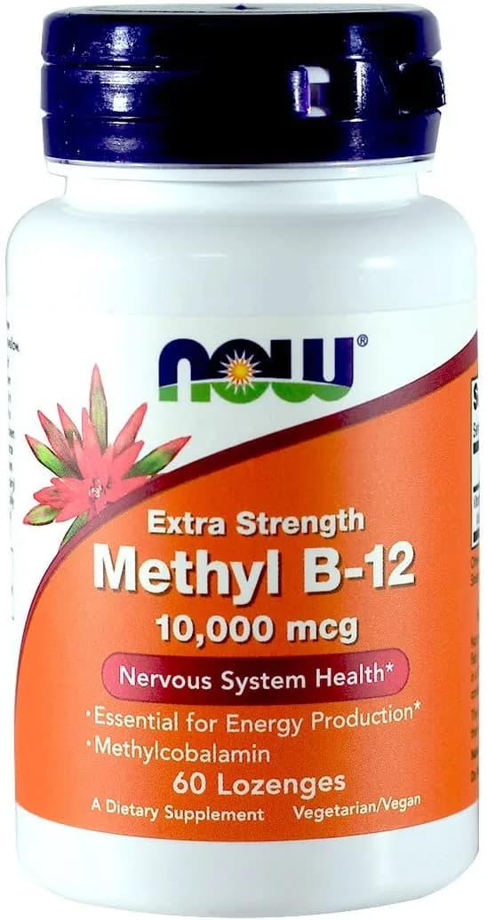 NOW Methyl B12 Methylcobalamin, 10000 mcg, 60 Lozenges by NOW