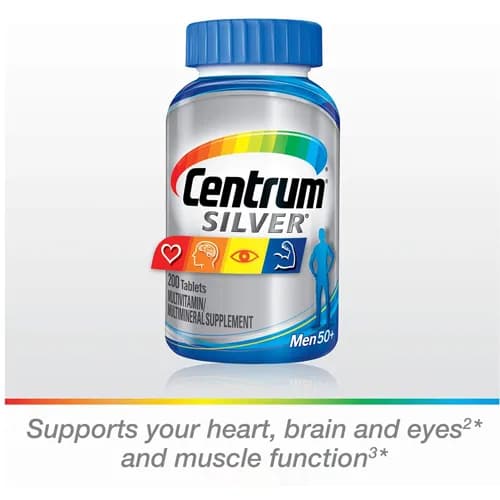 Silver Multivitamin for Men 50 Plus, 200 Tablets by Centrum