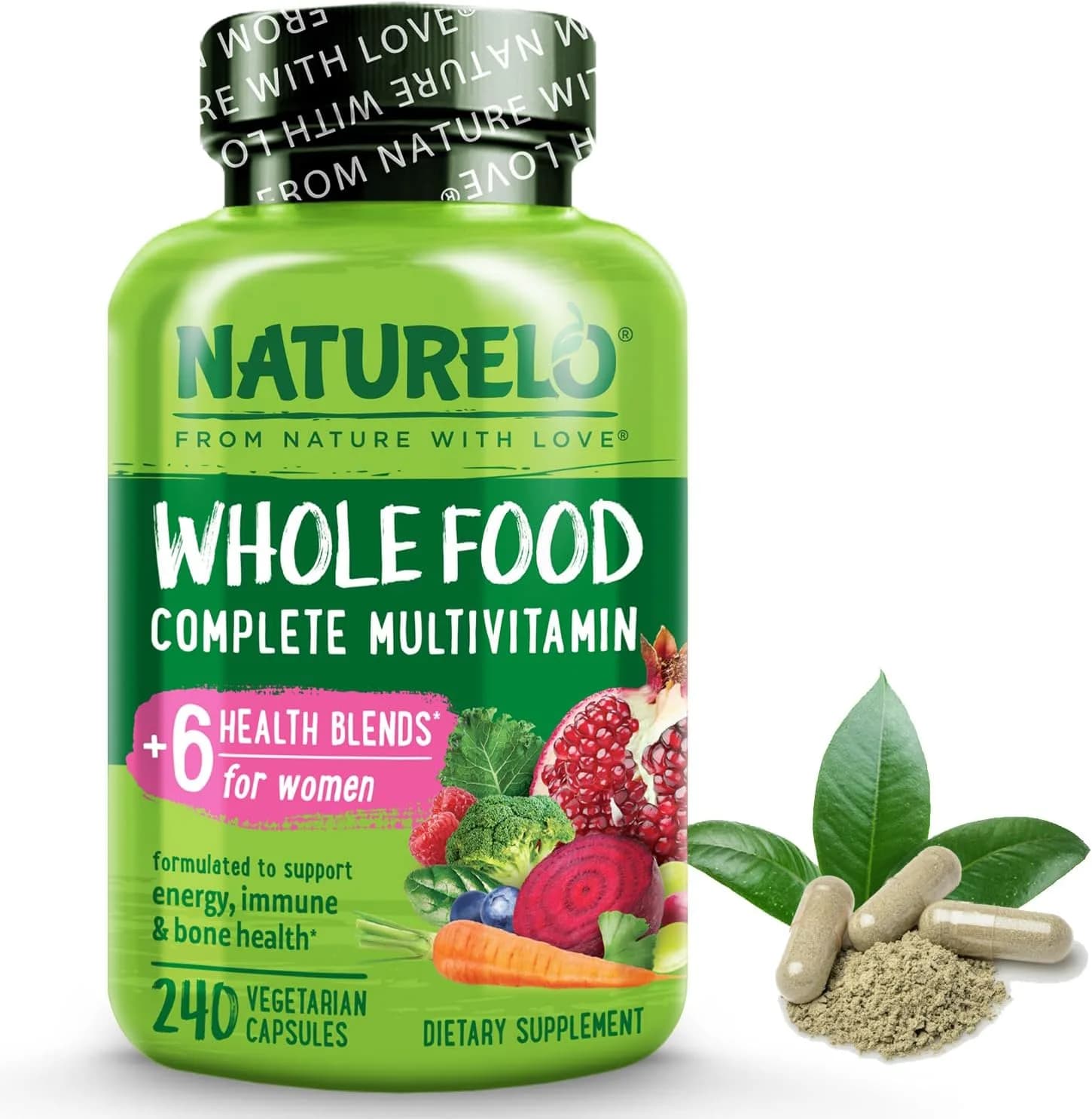 NATURELO, Whole Food Multivitamin for Women, 240 Capsules