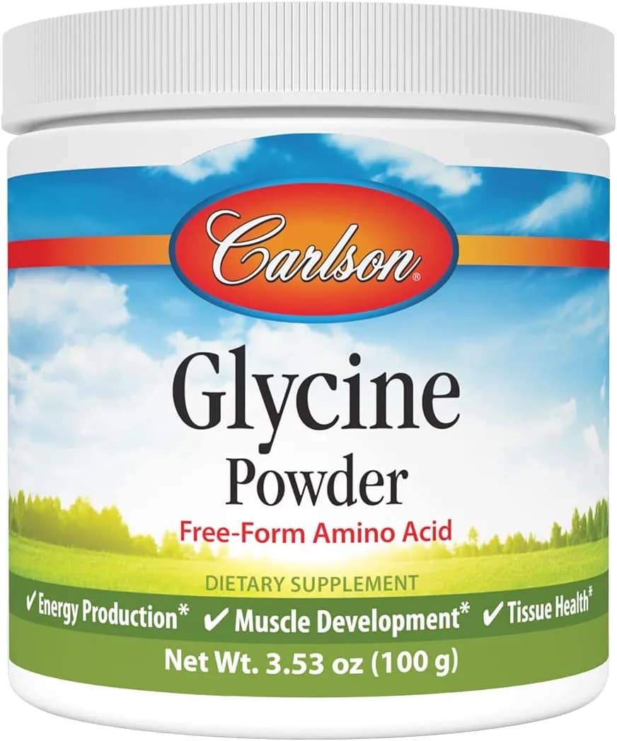 Carlson - Glycine Powder, 2000 mg Glycine, Amino Acid Powder, Energy Production, Muscle Development Powder, Glycine Supplement Powder, 3.53 oz (100 g)كارلسون جليسين بودر لانتاج الطاقة وبناء العضلات والانسجة ،100 جرام