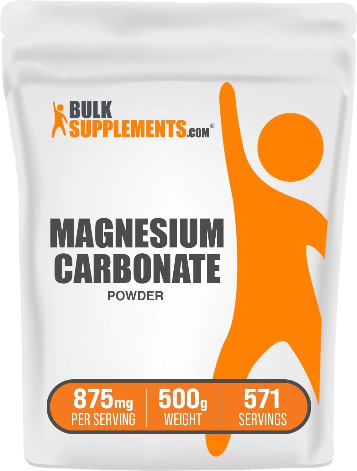 Magnesium Carbonate Powder per Serving, 875 mg, 500 g by BulkSupplements