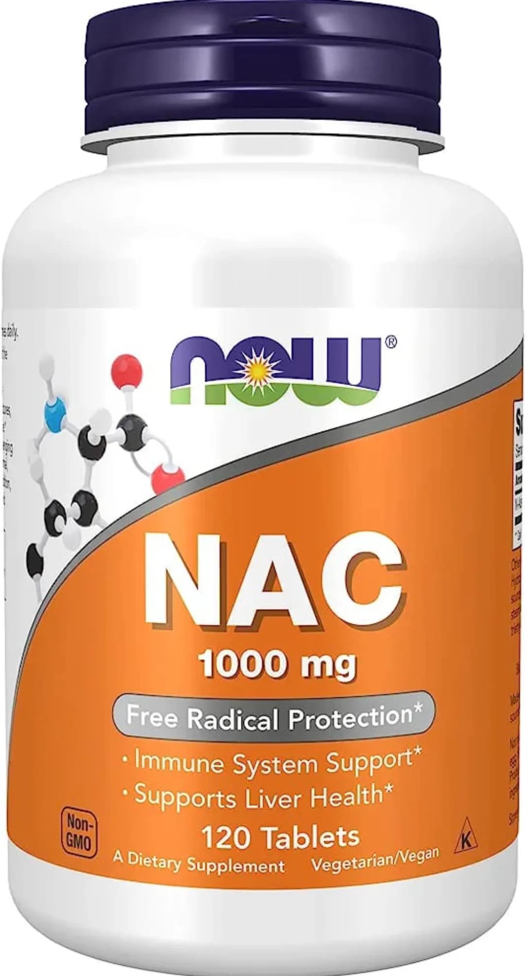NAC (N-Acetyl-Cysteine) Free Radical Protection, 1000 mg, 120 Tablets by NOW
