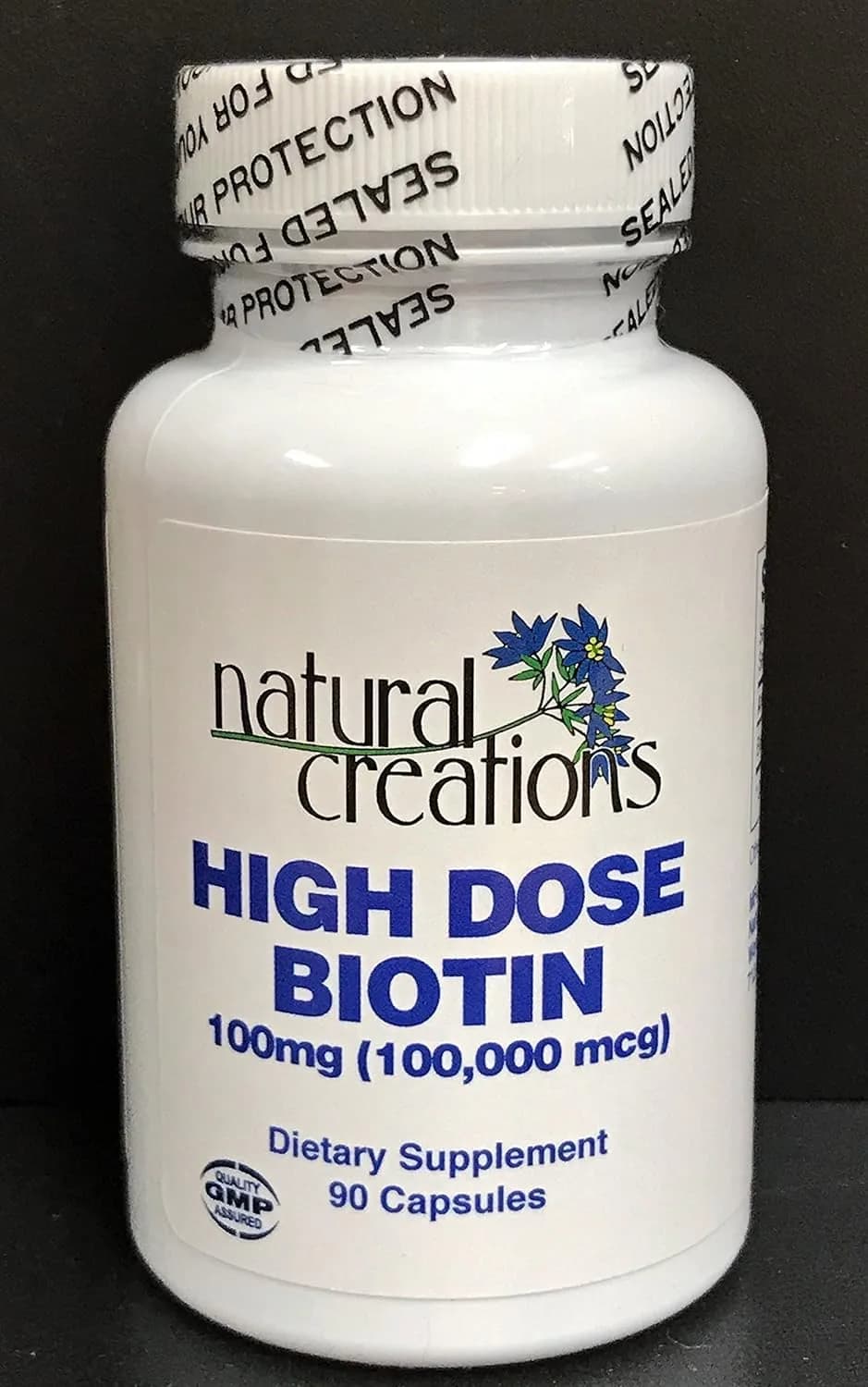 Natural Creations High Dose Biotin 100mg (100,000mcg) ,90 Capsules